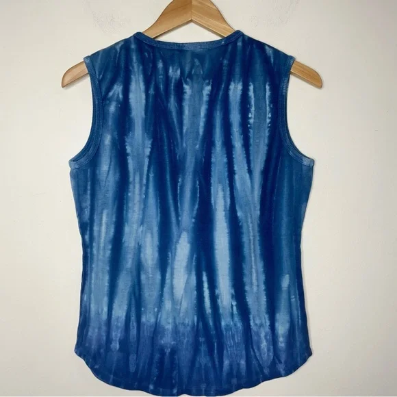Gramicci Women's Vintage Tank Top Ribbed Cotton Blend Size L Tye Dye Blue USA - Picture 5 of 10
